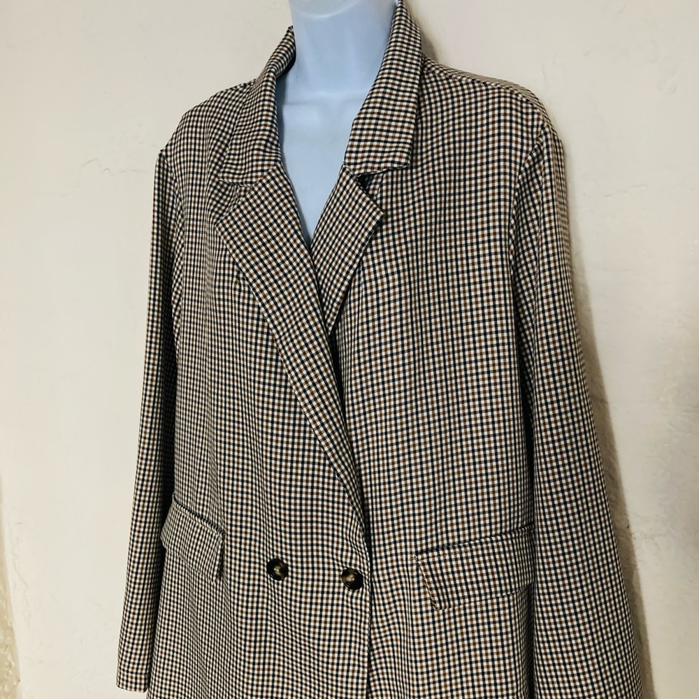 Houndstooth Double-Breasted Blazer 3X Never Worn No Tag 3X